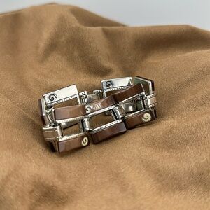 EUC Brighton Brown and silver signed bracelet